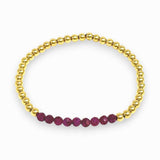 Christe ruby and 14karat gold filled beaded bracelet