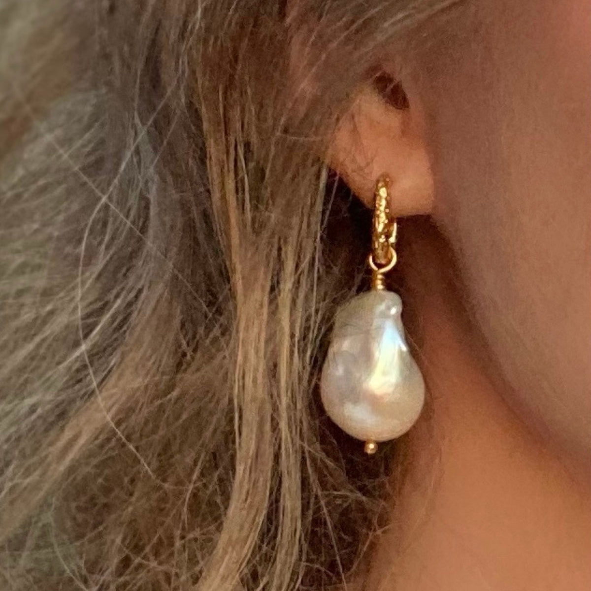 Big Baroque Pearl Earrings