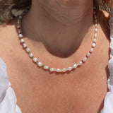 Keshi Pearl and Mixed Gemstone Necklace