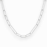 Sterling Silver Paper Clip Chain Necklace