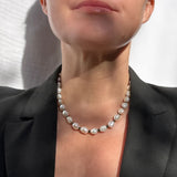 Freshwater Keshi Pearl Necklace with Tourmaline
