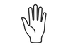 create a black outlined hand on a transparent background as a symbol of handmade