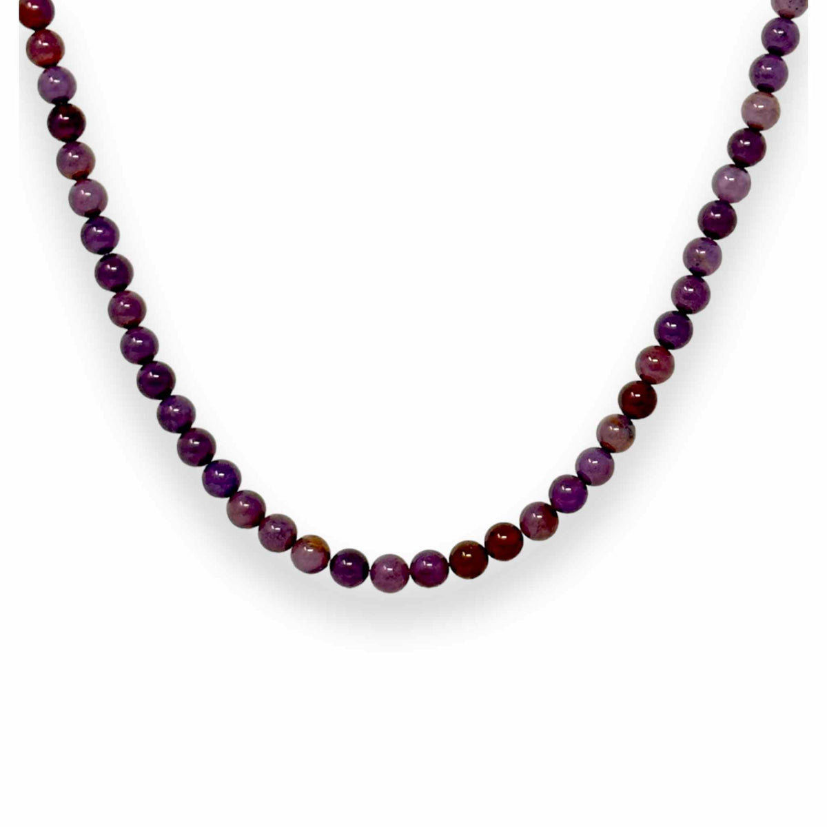 Fairtrade chalcedony gemstone necklace in light purple