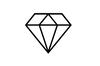 generate an outline of a diamond in black on a transparent background