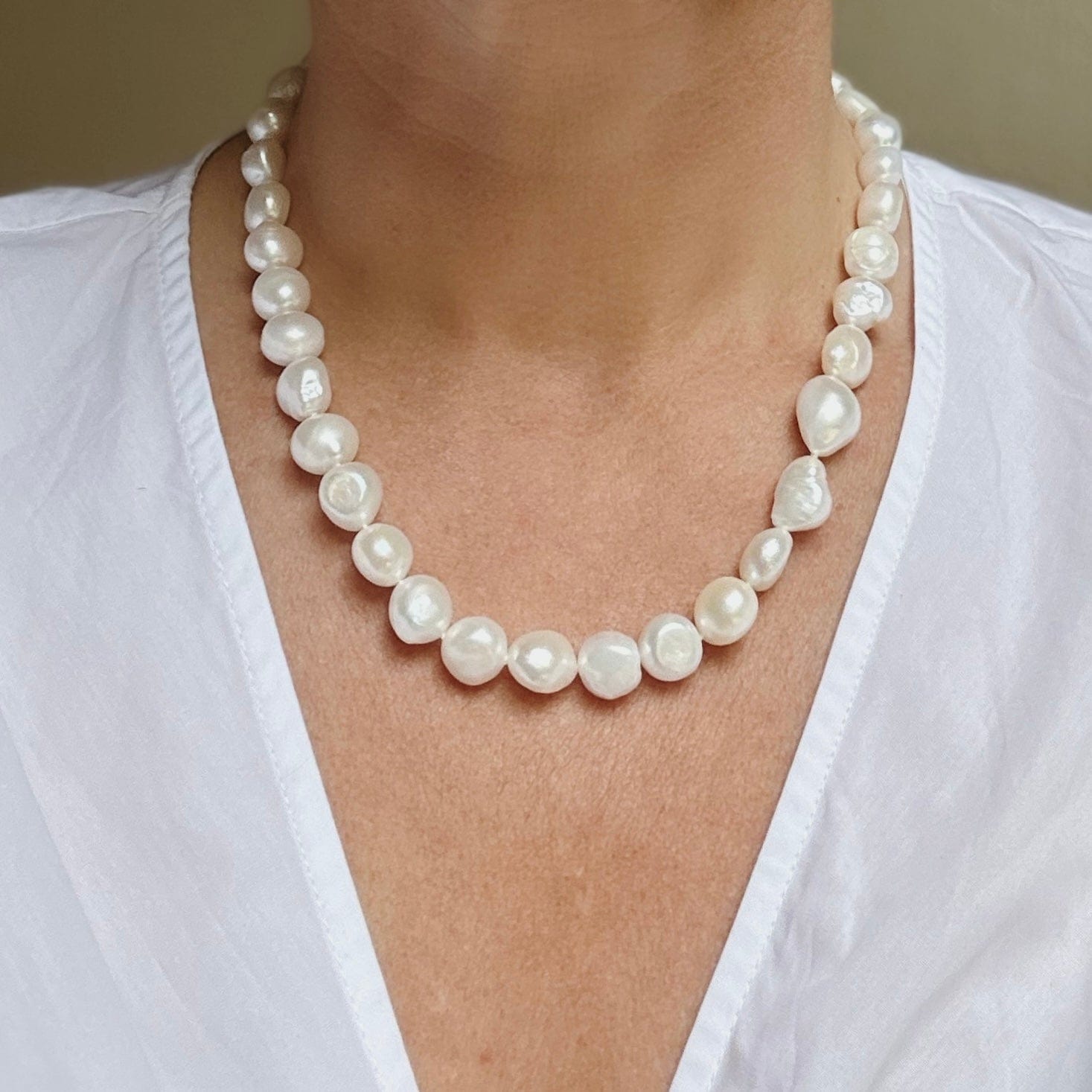 Big Freshwater Baroque Pearl Necklace|RAW Copenhagen