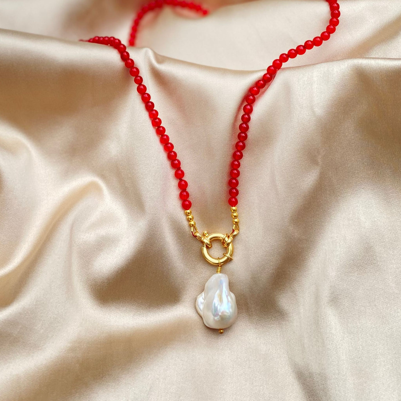 Natural Emerald & Pearl Gemstone Beads Necklace Jewelry – Raj Gems
