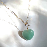 Love - Big Heart Pendant on Paper Clip Chain