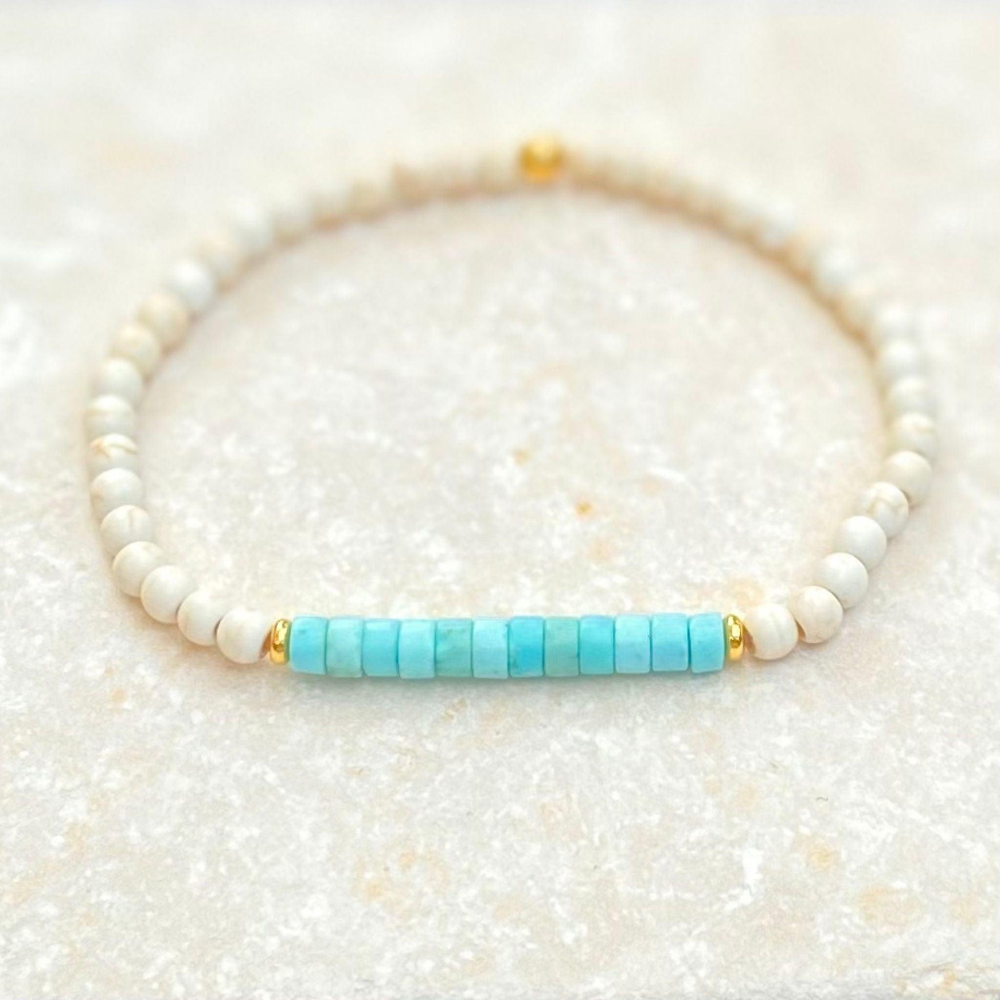 Natural Magnesite Beaded Bracelet