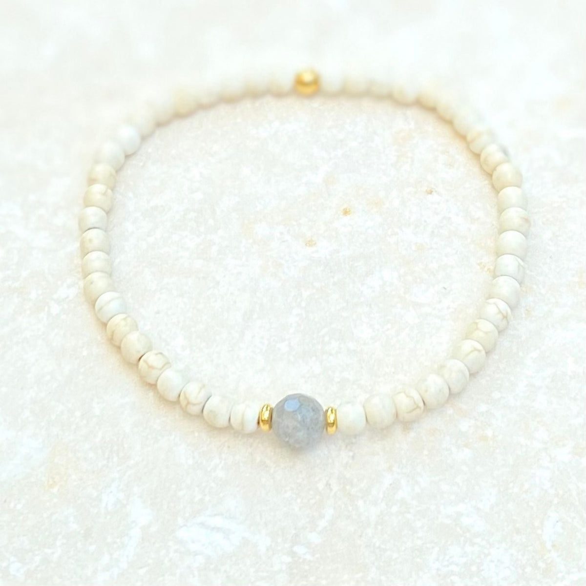 Natural Magnesite Beaded Bracelet