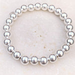 Big Sterling Silver Beaded Bracelet