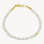 Classic freshwater pearl bracelet with oval pearls