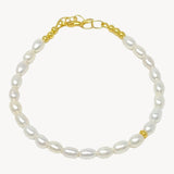 Classic freshwater pearl bracelet with oval pearls