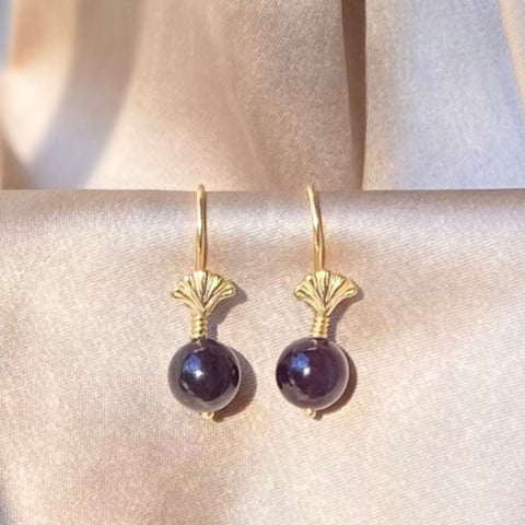 Fair Trade Purple Gemstone Drop Earrings