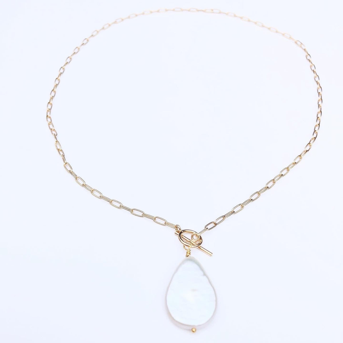 Free the Chains Necklace - Pearl Paperclip Chain Necklace