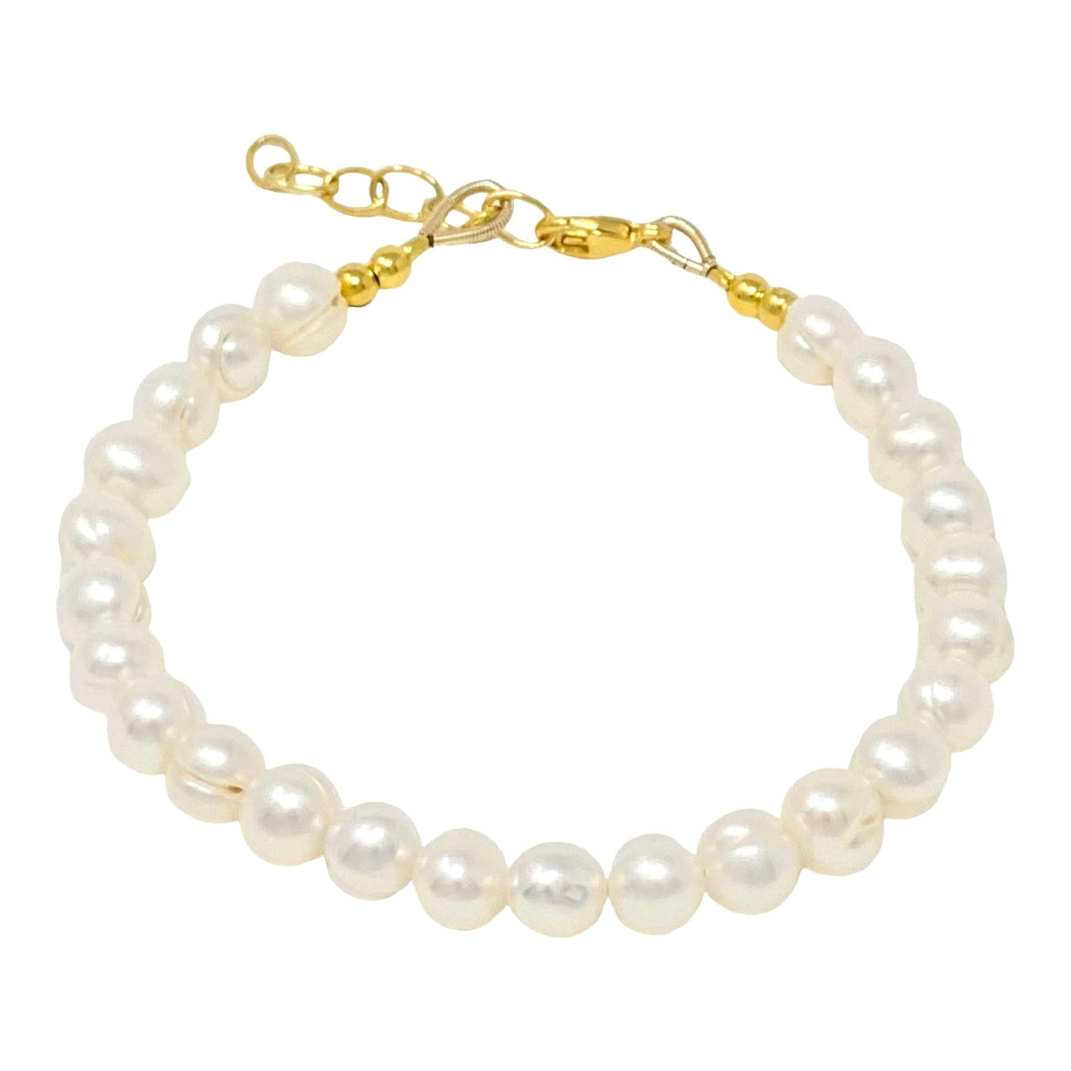 Round Freshwater Pearl and Gold Vermeil Bracelet 02