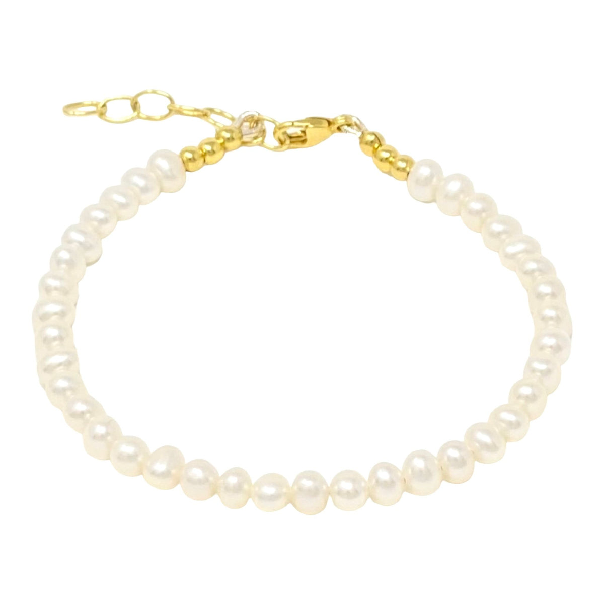 Round Freshwater Pearl and Gold Vermeil Bracelet 01