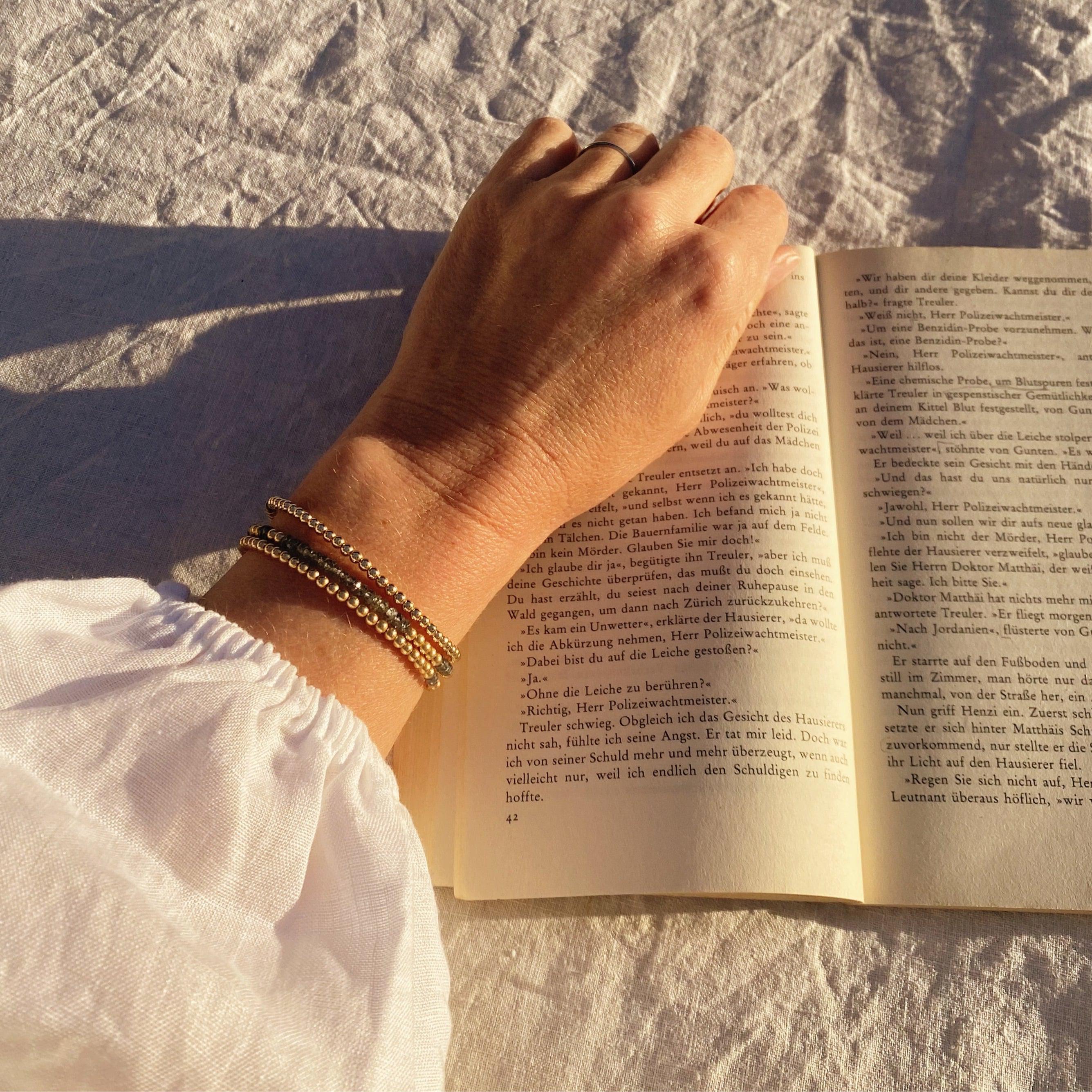 14K Gold Filled Wrap Bracelet with Gemstones