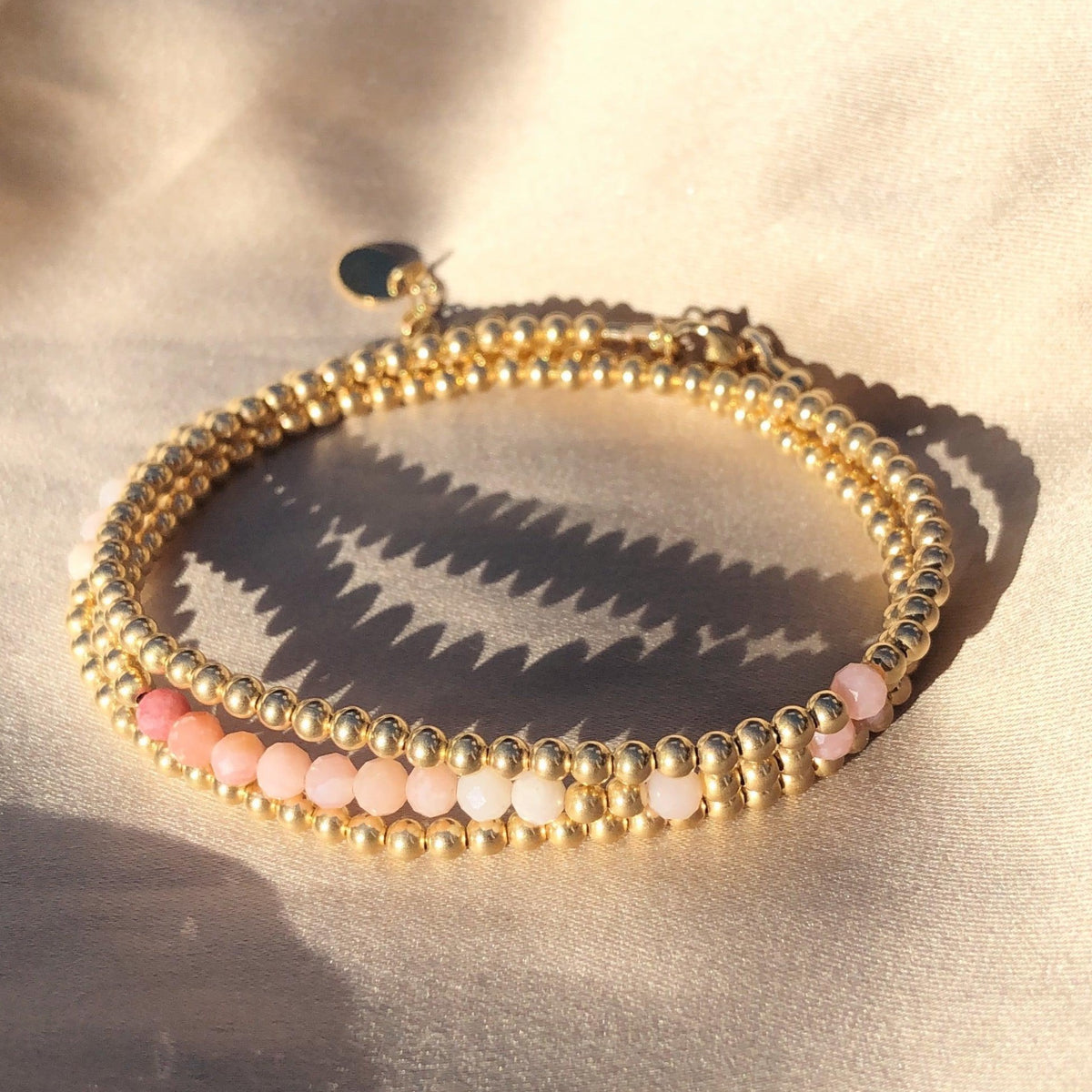 14K Gold Filled Wrap Bracelet with Gemstones