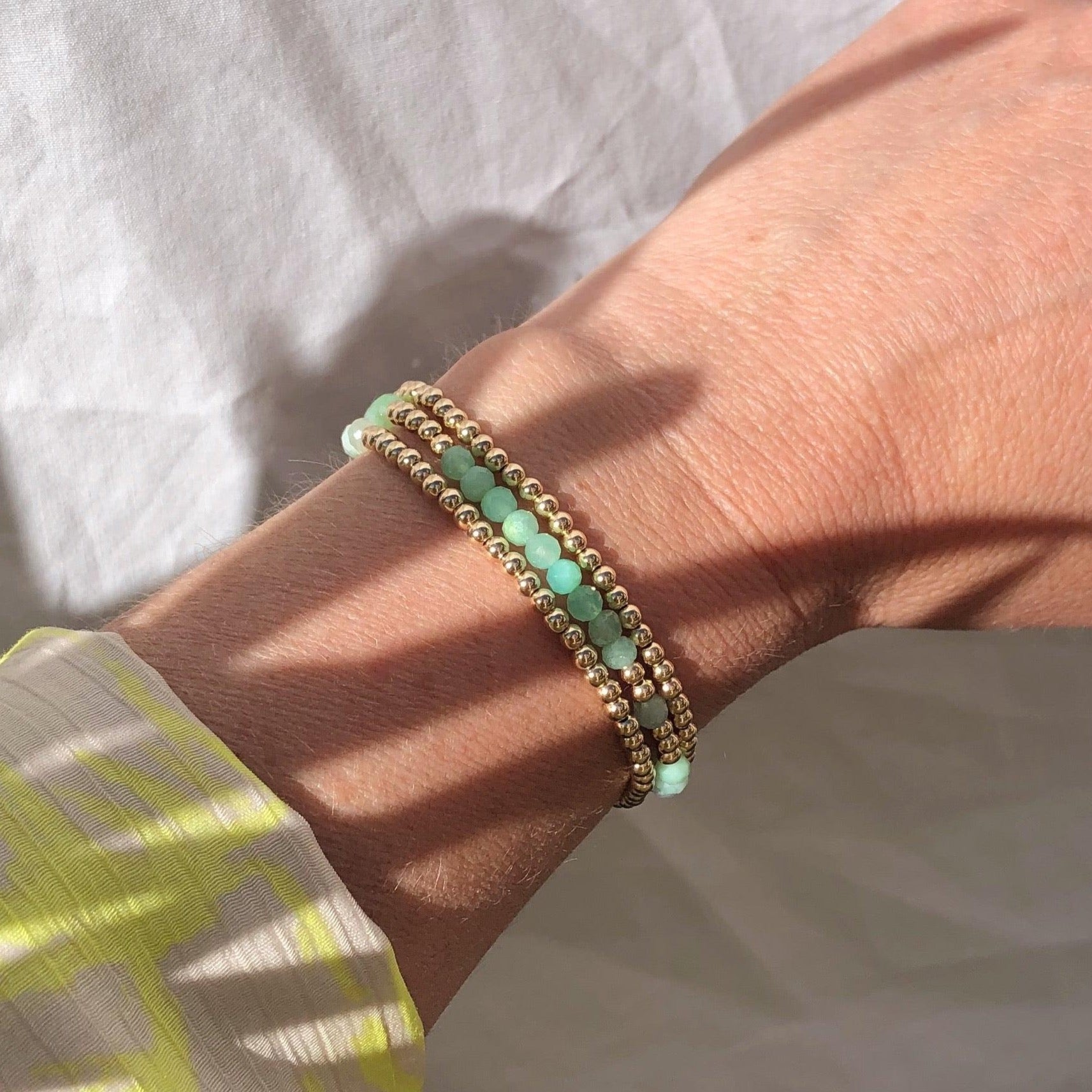 14K Gold Filled Wrap Bracelet with Gemstones