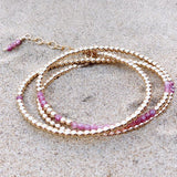 14K Gold Filled Wrap Bracelet with Gemstones
