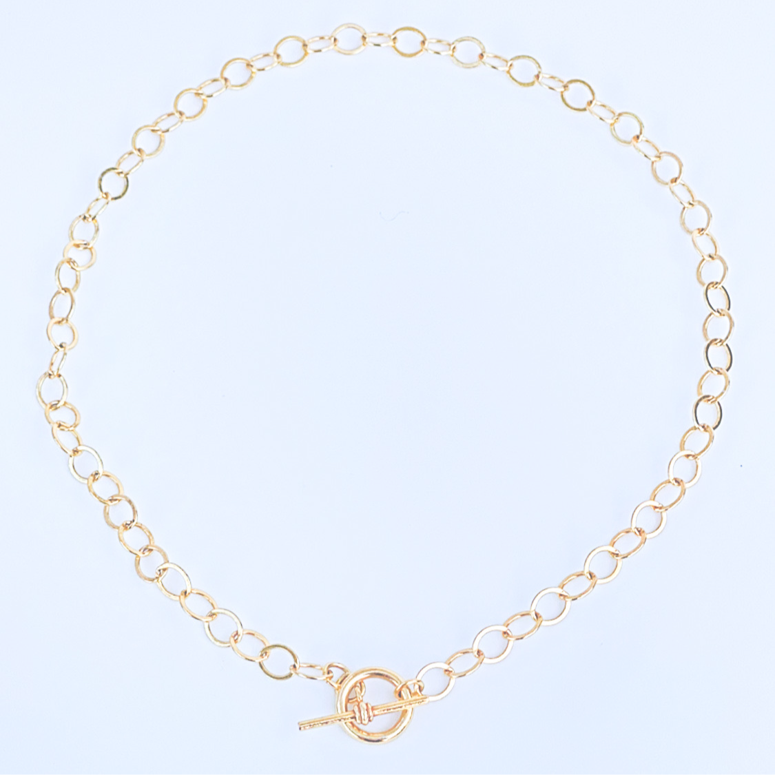 Big Link Toggle Bar Sterling Silver Necklace