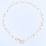 Big Link Toggle Bar Sterling Silver Necklace