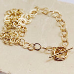 Big Link Toggle Bar Sterling Silver Necklace