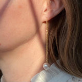 Gold Threaders with Round Pearls modelled 