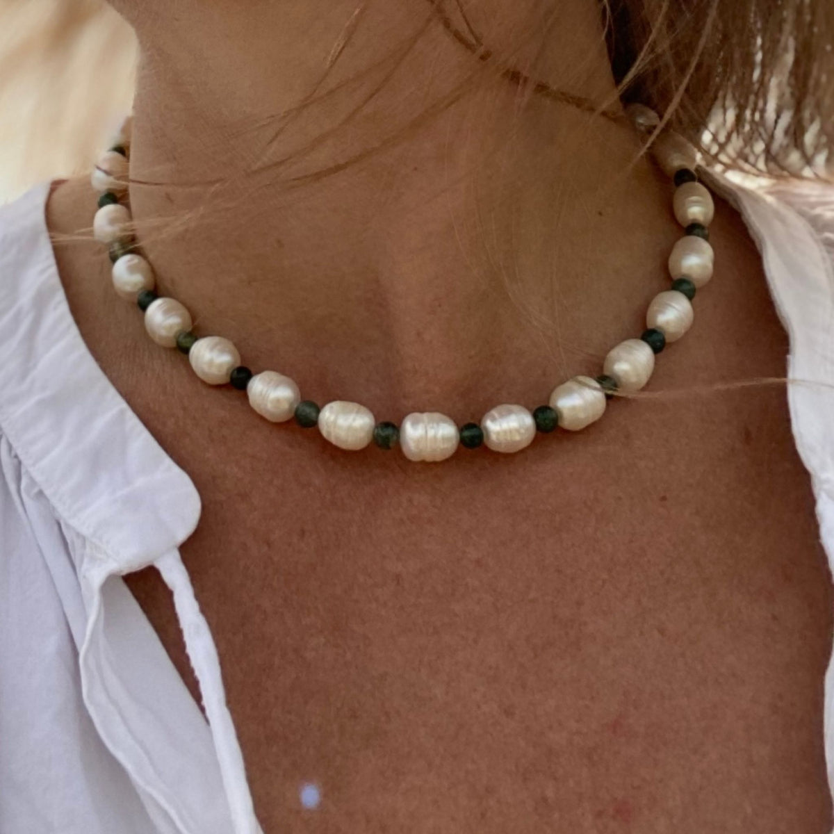 Confidence Necklace - White Freshwater Pearl Necklace