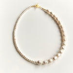 Life in Balance Necklace - White Freshwater Pearl Necklace