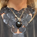 Love - Big Heart Pendant on Paper Clip Chain