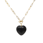 Love - Big Heart Pendant on Paper Clip Chain