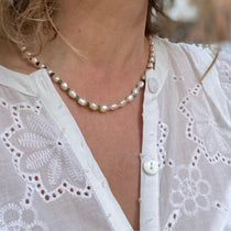 Keshi Pearl and Mixed Gemstone Necklace 03