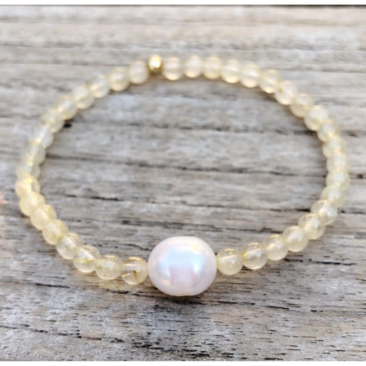 Beaded Gemstone Bracelet with Pearl 02