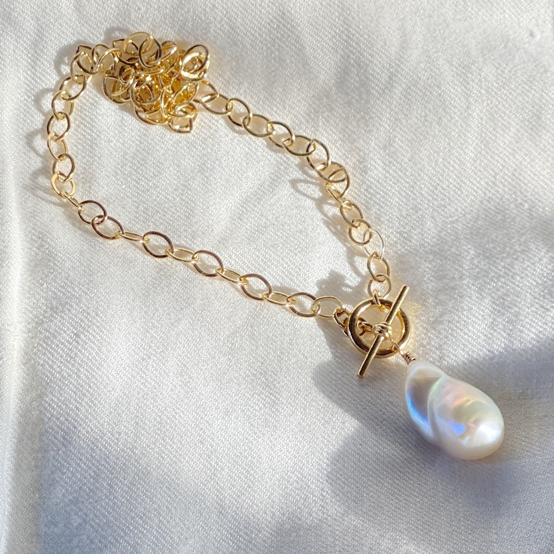 Siren Ripples Necklace - Freshwater Baroque Pearl Necklace