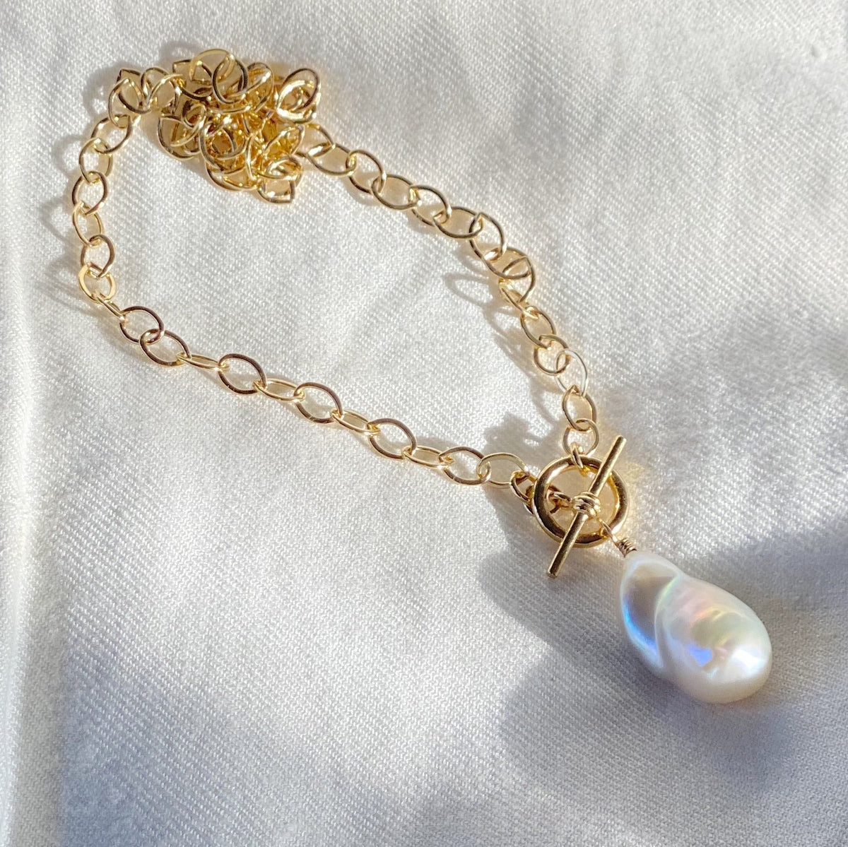 Siren Ripples Necklace - Freshwater Baroque Pearl Necklace