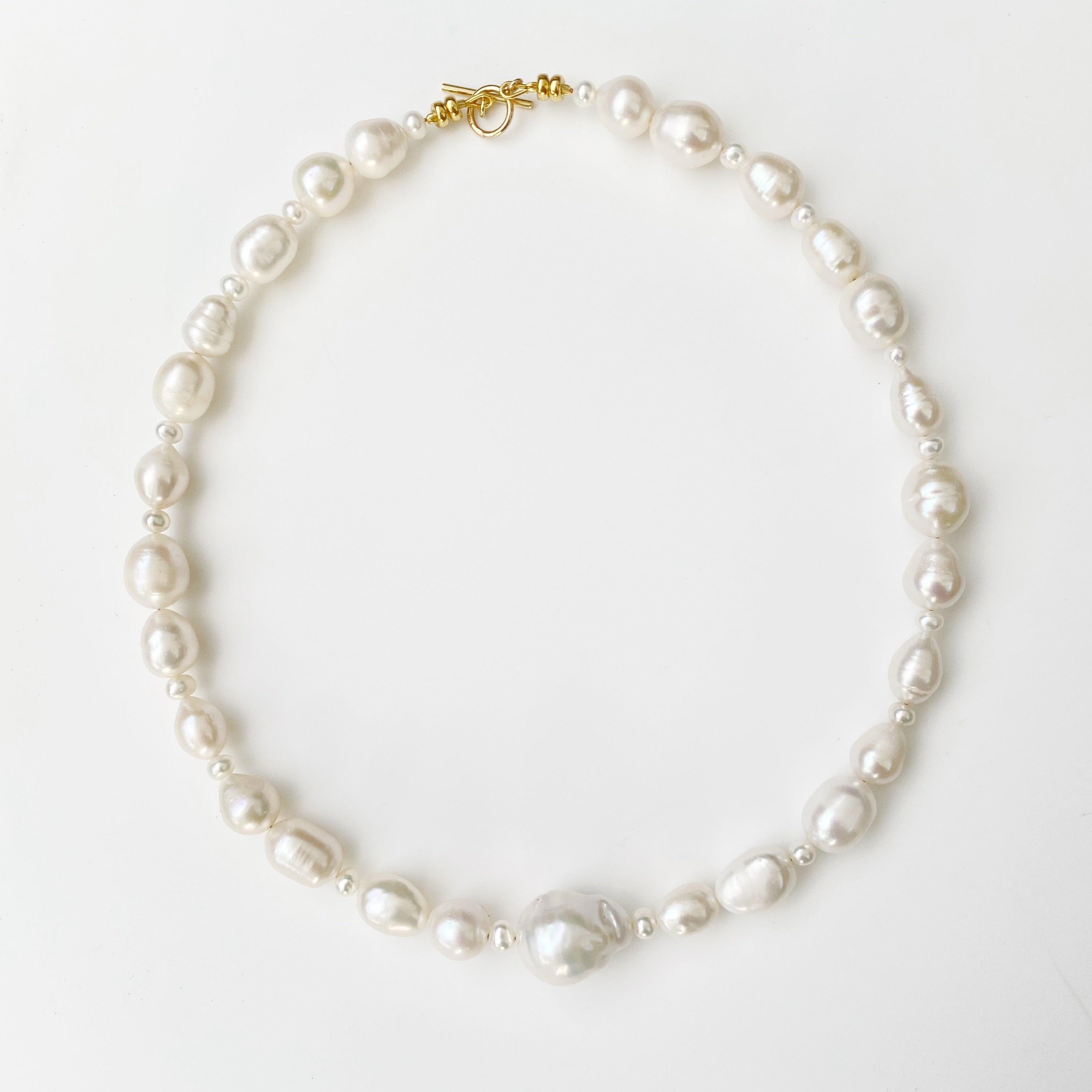 Surfer Girl Pearl Choker - Baroque Freshwater Pearl Necklace