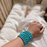 Turquoise Howlite Beaded Bracelet - The Med