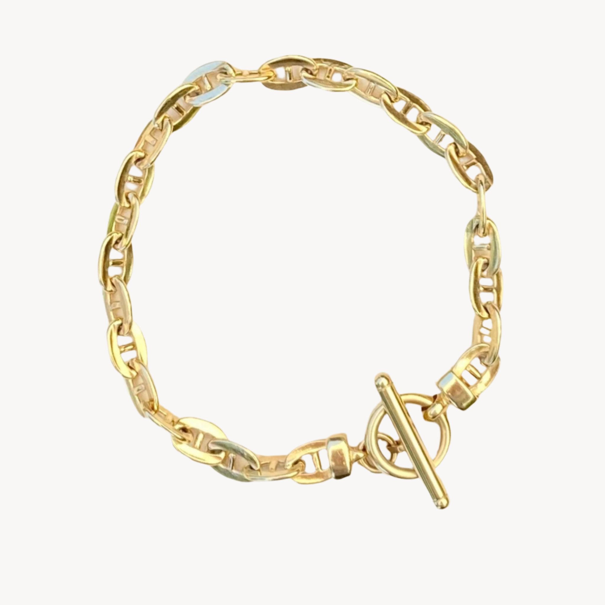 Chunky Gold Vermeil Anchor Chain Bracelet|Scandinavian