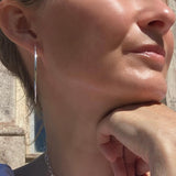 LARGE FLATTENED STERLING SILVER HOOPS